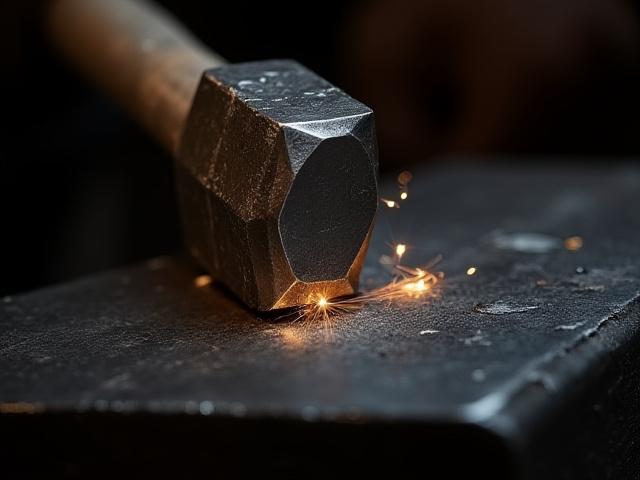 Fortgeschrittene Schmiedetechniken: Nahaufnahme kunstvoll geformten Metalls auf einem Amboss